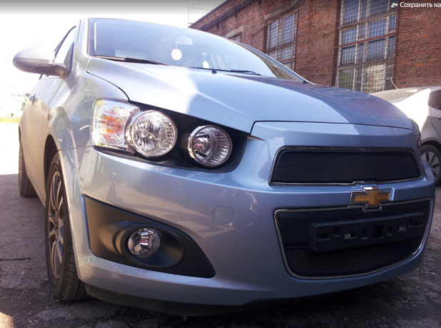 Защита радиатора "Standart" Chevrolet Aveo (2011-2015) верх, чёрная купить недорого с доставкой в Новосибирск