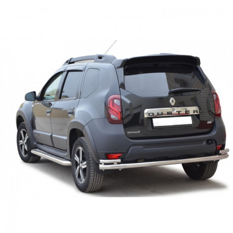 Защита заднего бампера «Труба с уголками» (d63.5) для Renault Duster (2015-н.в.)(Окрашенное) купить недорого с доставкой в Новосибирск
