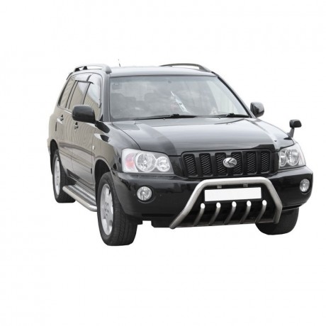 Защита порогов с алюминиевым листом (d63,5) для Toyota Kluger V Four (2003-2005)(Окрашенное) купить недорого с доставкой в Новосибирск