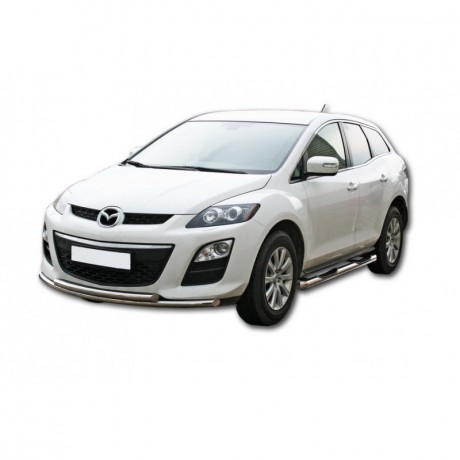 Защита порогов «Труба с проступью» (d76) для Mazda CX-7 (2006-2012)(Окрашенное) купить недорого с доставкой в Новосибирск