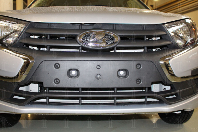 Защита радиатора "Standart" B@3 2190, 2191 "L@DA Gr@nt@", "L@DA Gr@nt@ Cross" (2018-н.в.) верх, чёрная купить недорого с доставкой в Новосибирск