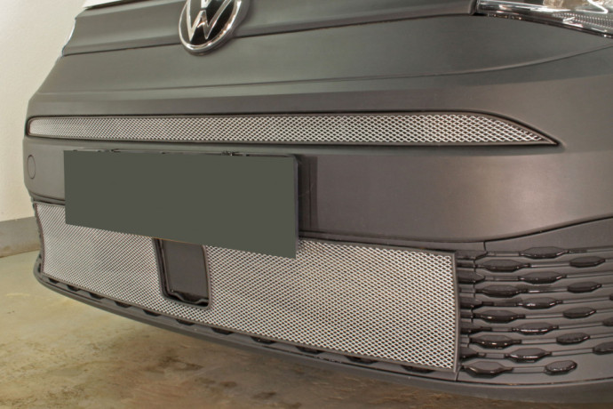 Защита радиатора "Standart" Volkswagen Caddy (2020-н.в.) низ, хром купить недорого с доставкой в Новосибирск