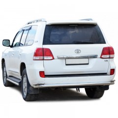 Защита заднего бампера «Труба с уголками» для Toyota Land Cruiser 200 (2007-н.в.)(Окрашенное)