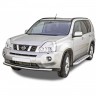 Защита порогов с алюминиевыми накладками (d63,5) для Nissan X-trail (2007-2015)(Окрашенное) купить недорого с доставкой в Новосибирск