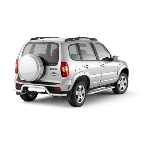 Защита порогов с алюм. площадкой d51мм (НПС) Chevrolet Niv@ (2009-2020 г.в.), L@DA Niv@ (2020-н.в.), L@DA Niv@ Travel (2021-н.в.) купить недорого с доставкой в Новосибирск