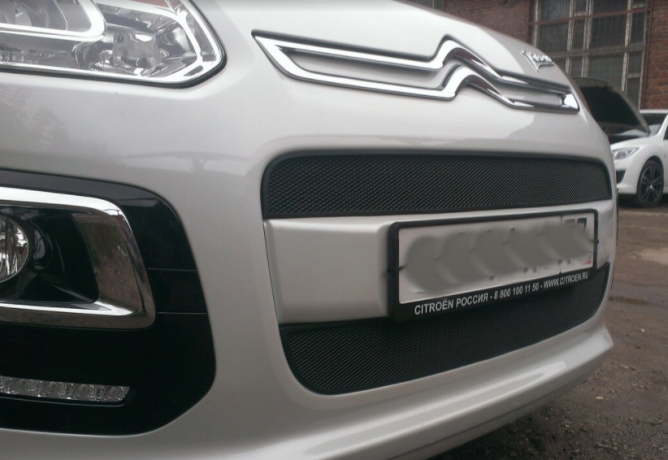 Защита радиатора "Standart" Citroen C3 Picasso (2012-2016) чёрная купить недорого с доставкой в Новосибирск