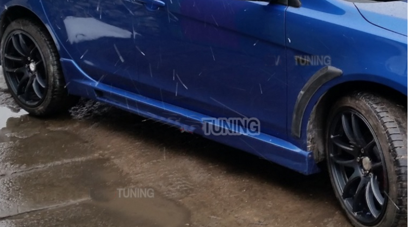 Накладки на пороги "RPM" для Mitsubishi Lancer X (2007-2016) купить недорого с доставкой в Новосибирск