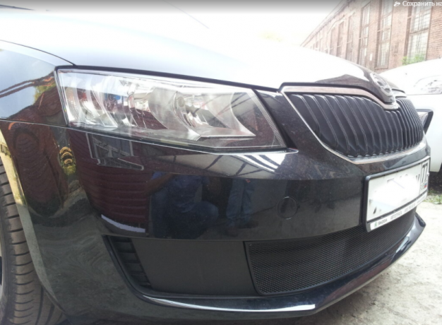 Защита радиатора "Standart" Skoda Octavia Active А7 (2012-2017) чёрная купить недорого с доставкой в Новосибирск