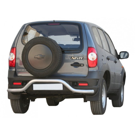 Защита заднего бампера «Волна» (d63,5) B@3 2123 "Chevrolet Niv@" RS(Нерж. Сталь) купить недорого с доставкой в Новосибирск