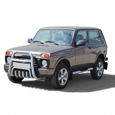 Кенгурин «Верх с трубой» с дополнительной защитой двигателя для L@DA 4x4 Urban (d63.5) нержавеющая сталь купить недорого с доставкой в Новосибирск