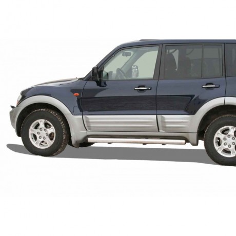 Защита порогов (d76) для Mitsubishi Pajero III (2000-2006)(Окрашенное) купить недорого с доставкой в Новосибирск