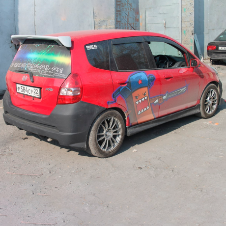 Накладки на пороги "Mugen new" для Honda Fit GD купить недорого с доставкой в Новосибирск