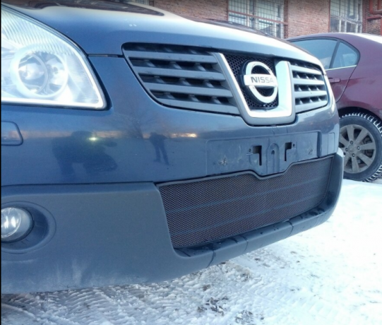 Защита радиатора "Standart" Nissan Qashqai (2006-2010) чёрная купить недорого с доставкой в Новосибирск