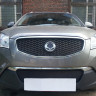 Защита радиатора "Standart" SsangYong Actyon C200 (2010-2013) верх, чёрная (кроме корейской сборки) купить недорого с доставкой в Новосибирск