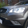 Защита радиатора "Standart" SsangYong Actyon C200 (2010-2013) верх, чёрная (кроме корейской сборки) купить недорого с доставкой в Новосибирск
