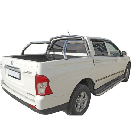 Защитная дуга багажника (d63,5) для SsangYong Actyon Sports (2012-2015)(Нерж. Сталь) купить недорого с доставкой в Новосибирск