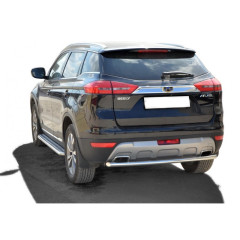 Защита заднего бампера «Труба» (d51) для Geely Atlas (2016-н.в.)(Нерж. Сталь)