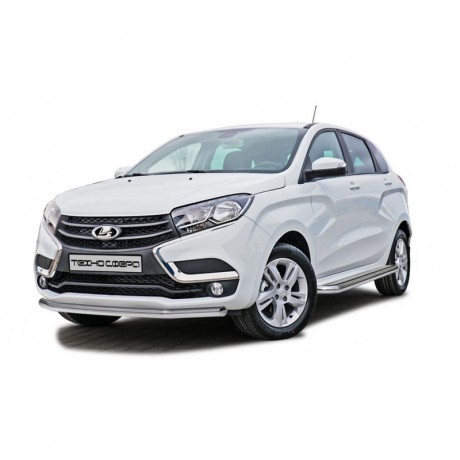 Защита порогов с алюминиевым листом (d51) для L@DA X-ray(Окрашенное) купить недорого с доставкой в Новосибирск