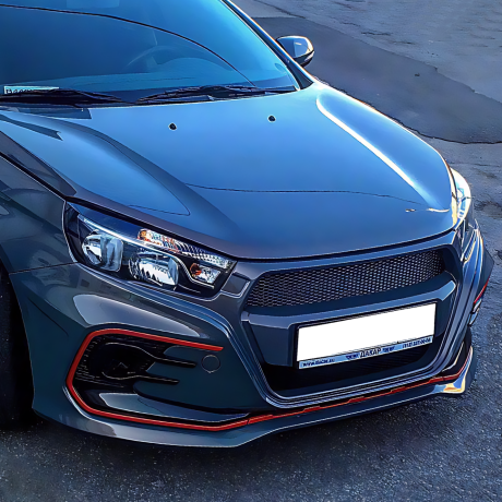 Бампер передний "Razor" для L@DA Vesт@ (без вырезов под ПТФ) купить недорого с доставкой в Новосибирск