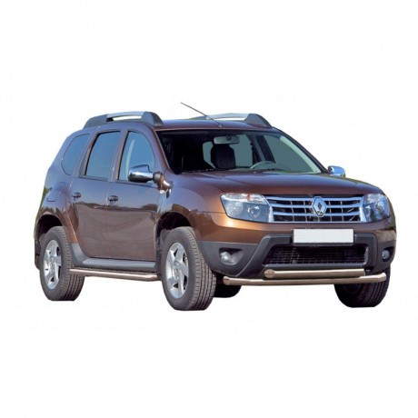 Защита порогов с алюминиевым листом (d63,5) для Renault Duster (2011-2016)(Окрашенное) купить недорого с доставкой в Новосибирск