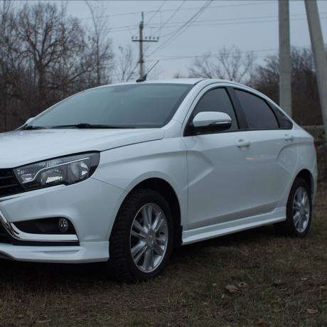 Накладки на пороги "VTS" для L@DA Vesт@, Vesт@ SW (2015-н.в.) купить недорого с доставкой в Новосибирск