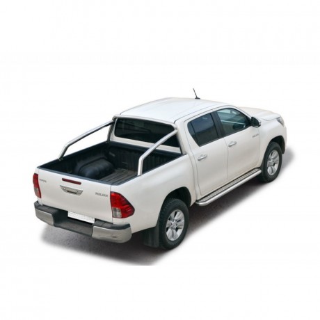 Защита порогов с алюминиевым листом (d63,5) для Toyota Hilux pickup (2017-н.в.)(Окрашенное) купить недорого с доставкой в Новосибирск