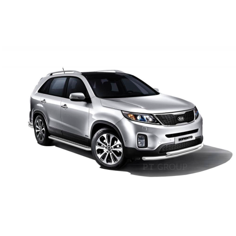 Защита порогов с алюм. площадкой d51мм (НПС) KIA Sorento (2014-2020 г.в.) купить недорого с доставкой в Новосибирск