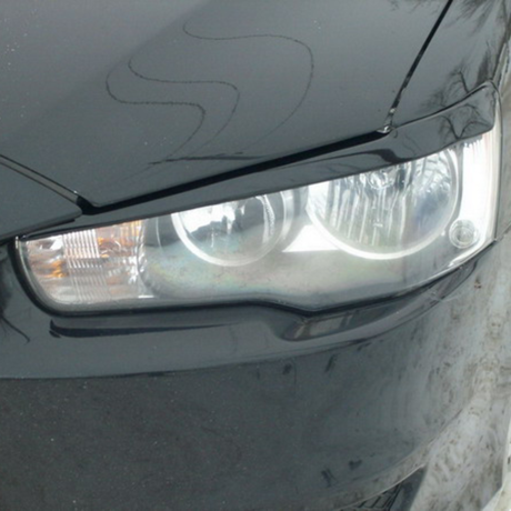 Накладки на фары (реснички) для Mitsubishi Lancer 10 (2007-2016) купить недорого с доставкой в Новосибирск