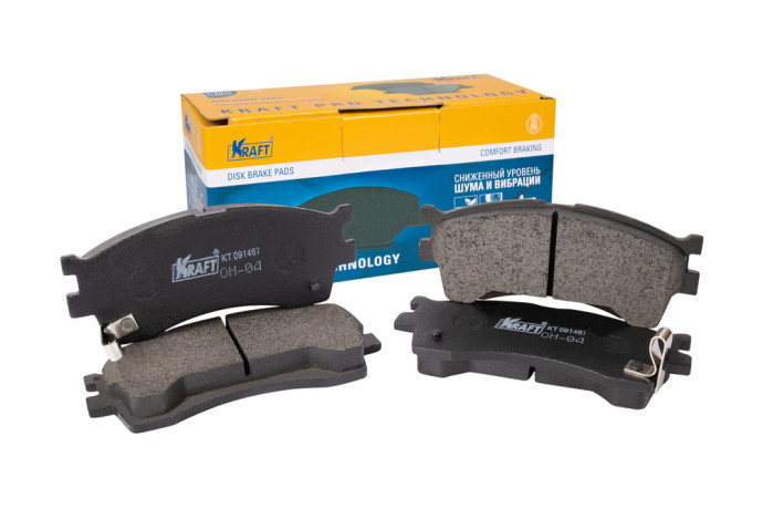 Колодки дисковые передние Kia Rio (00-05), Spectra (04-09), OBERKRAFT купить недорого с доставкой в Новосибирск