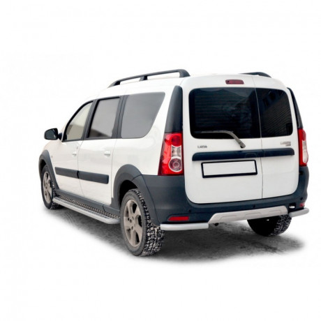 Защита заднего бампера «Уголки» для L@DA L@ЯGUS (d51), нержавеющая сталь купить недорого с доставкой в Новосибирск