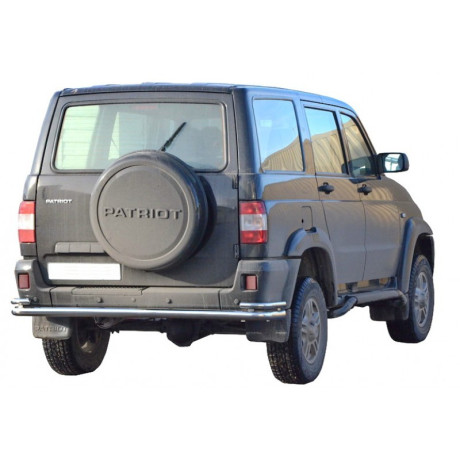 защита заднего бампера «труба с уголками» для У@З 3163 p@triot (d63.5)(нерж. сталь) купить недорого с доставкой в Новосибирск