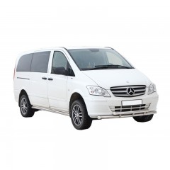 Защита переднего бампера «Труба двойная» (d63,5) для Mersedes-Benz Viano (& Vito) колесная база 3200 (2010-2014)(Окрашенное)