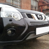 Защита радиатора "Standart" Nissan X-Trail (2011-2015) средняя, хром купить недорого с доставкой в Новосибирск