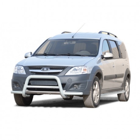 Защита порогов с алюминиевым листом (d63,5) для L@DA L@ЯGUS Cross(Окрашенное) купить недорого с доставкой в Новосибирск