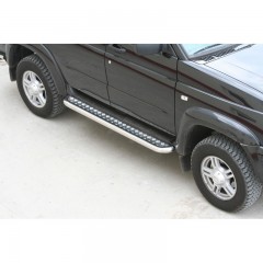 защита порогов с алюминиевым листом (d63.5) для У@З 3163 p@triot(окрашенное)