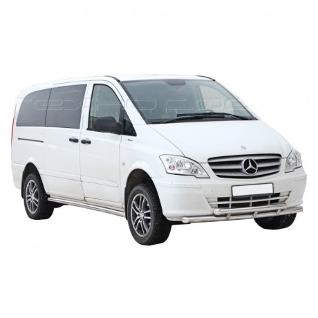 Защита порогов «Труба» (d63) для Mersedes-Benz Viano (& Vito) колесная база 3200 (2010-2014)(Окрашенное) купить недорого с доставкой в Новосибирск