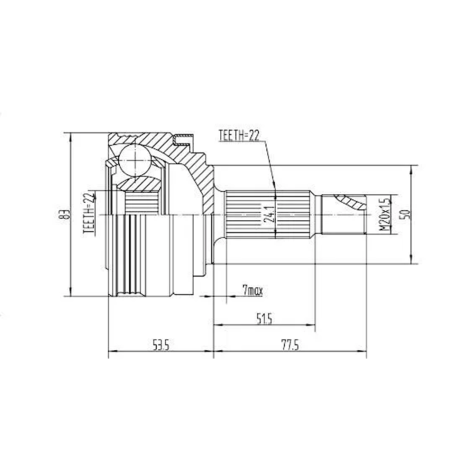 Шарнир (ШРУС) наружный B@3 2110-2215012 купить недорого с доставкой в Новосибирск