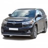 Защита порогов с алюминиевым листом (d63,5) для Toyota Highlander (2014-2015)(Окрашенное) купить недорого с доставкой в Новосибирск
