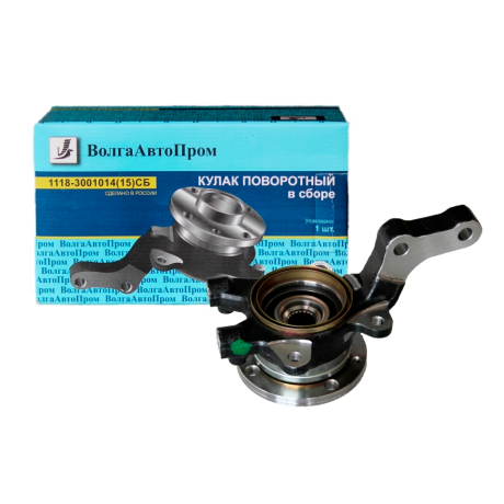 кулак поворотный левый 1118 с подшипником и ступицей в сборе 1118-3001015сб К@ЛИН@ купить недорого с доставкой в Новосибирск