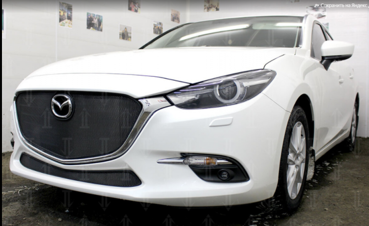 Защита радиатора "Standart" Mazda 3 рестайлинг (2016-2019) верх, чёрная купить недорого с доставкой в Новосибирск