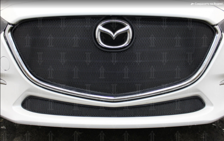 Защита радиатора "Standart" Mazda 3 рестайлинг (2016-2019) верх, чёрная купить недорого с доставкой в Новосибирск