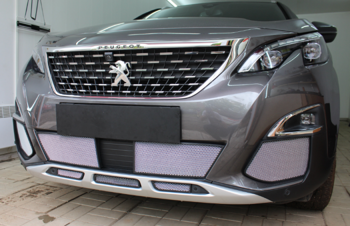 Защита радиатора "Standart" Peugeot 3008 (2016-2020) низ, хром купить недорого с доставкой в Новосибирск