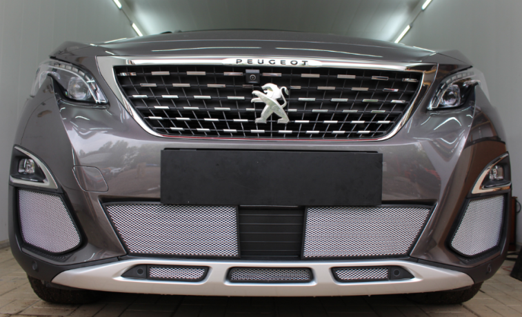 Защита радиатора "Standart" Peugeot 3008 (2016-2020) низ, хром купить недорого с доставкой в Новосибирск